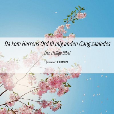 Picture 06 - Jeremias 13:3 DA1871 - Da kom Herrens Ord til mig anden Gang - Bible Verse Picture