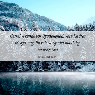 Picture 06 - Jeremias 14:20 DA1871 - Herre! vi kende vor Ugudelighed, vore Fædres - Bible Verse Picture