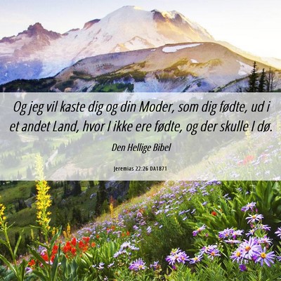 Picture 06 - Jeremias 22:26 DA1871 - Og jeg vil kaste dig og din Moder, som dig - Bible Verse Picture