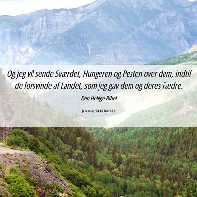 Picture 06 - Jeremias 24:10 DA1871 - Og jeg vil sende Sværdet, Hungeren og Pesten - Bible Verse Picture