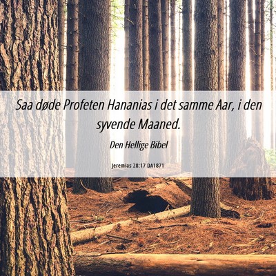 Picture 06 - Jeremias 28:17 DA1871 - Saa døde Profeten Hananias i det samme Aar, i - Bible Verse Picture