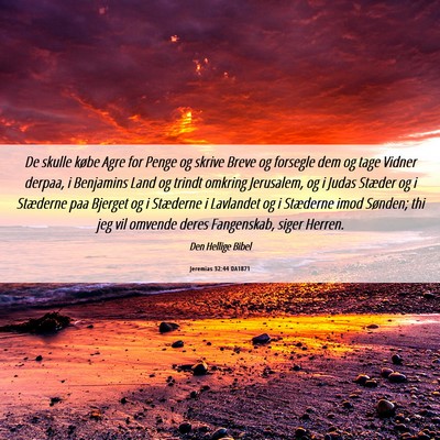 Picture 06 - Jeremias 32:44 DA1871 - De skulle købe Agre for Penge og skrive Breve og - Bible Verse Picture
