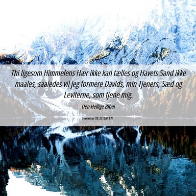 Picture 06 - Jeremias 33:22 DA1871 - Thi ligesom Himmelens Hær ikke kan tælles og - Bible Verse Picture