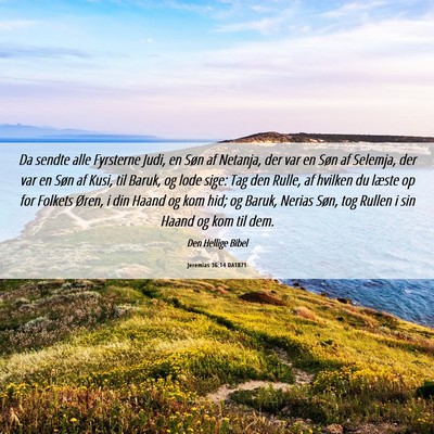 Picture 06 - Jeremias 36:14 DA1871 - Da sendte alle Fyrsterne Judi, en Søn af - Bible Verse Picture
