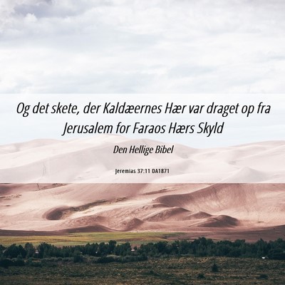 Picture 06 - Jeremias 37:11 DA1871 - Og det skete, der Kaldæernes Hær var draget op - Bible Verse Picture