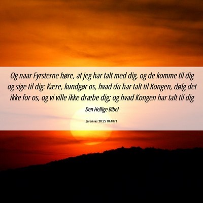 Picture 06 - Jeremias 38:25 DA1871 - Og naar Fyrsterne høre, at jeg har talt med dig, - Bible Verse Picture
