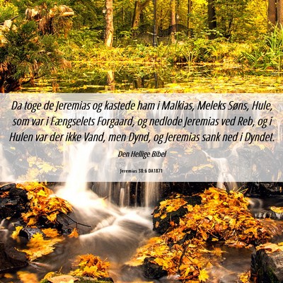 Picture 06 - Jeremias 38:6 DA1871 - Da toge de Jeremias og kastede ham i Malkias, - Bible Verse Picture