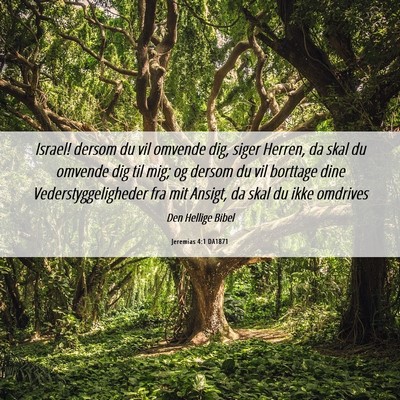 Picture 06 - Jeremias 4:1 DA1871 - Israel! dersom du vil omvende dig, siger Herren, - Bible Verse Picture