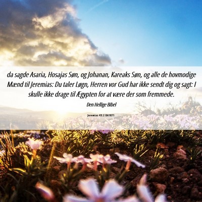 Picture 06 - Jeremias 43:2 DA1871 - da sagde Asaria, Hosajas Søn, og Johanan, - Bible Verse Picture