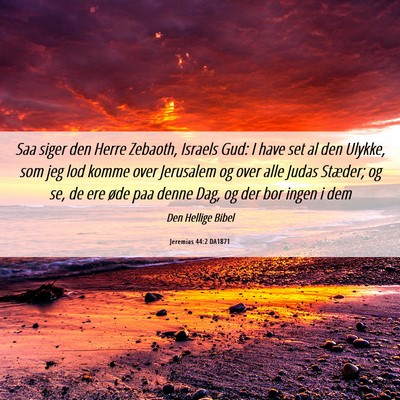 Picture 06 - Jeremias 44:2 DA1871 - Saa siger den Herre Zebaoth, Israels Gud: I have - Bible Verse Picture