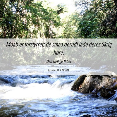 Picture 06 - Jeremias 48:4 DA1871 - Moab er forstyrret; de smaa derudi lade deres - Bible Verse Picture