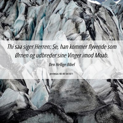 Picture 06 - Jeremias 48:40 DA1871 - Thi saa siger Herren: Se, han kommer flyvende som - Bible Verse Picture