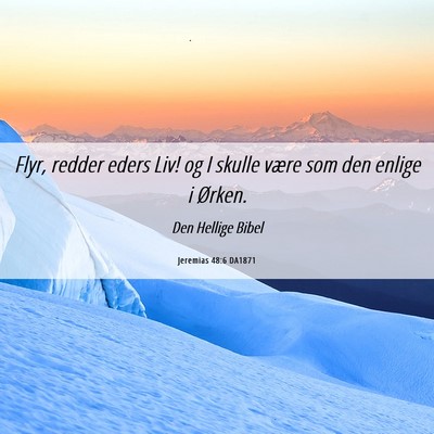 Picture 06 - Jeremias 48:6 DA1871 - Flyr, redder eders Liv! og I skulle være som den - Bible Verse Picture