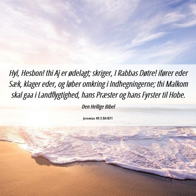Picture 06 - Jeremias 49:3 DA1871 - Hyl, Hesbon! thi Aj er ødelagt; skriger, I - Bible Verse Picture