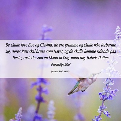 Picture 06 - Jeremias 50:42 DA1871 - De skulle føre Bue og Glavind, de ere grumme og - Bible Verse Picture