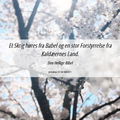 Picture 06 - Jeremias 51:54 DA1871 - Et Skrig høres fra Babel og en stor Forstyrrelse - Bible Verse Picture