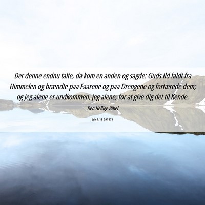 Picture 06 - Job 1:16 DA1871 - Der denne endnu talte, da kom en anden og sagde: - Bible Verse Picture