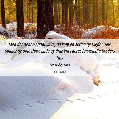 Picture 06 - Job 1:18 DA1871 - Men der denne endnu talte, da kom en anden og - Bible Verse Picture