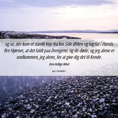 Picture 06 - Job 1:19 DA1871 - og se, der kom et stærkt Vejr fra hin Side - Bible Verse Picture
