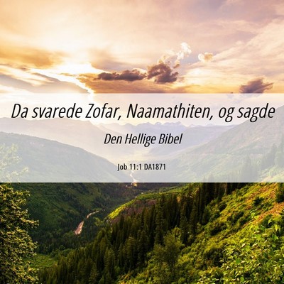 Picture 06 - Job 11:1 DA1871 - Da svarede Zofar, Naamathiten, og - Bible Verse Picture