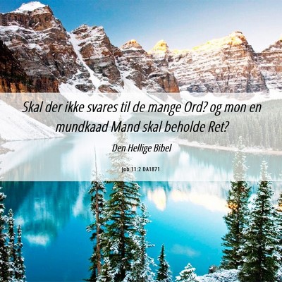 Picture 06 - Job 11:2 DA1871 - Skal der ikke svares til de mange Ord? og mon en - Bible Verse Picture
