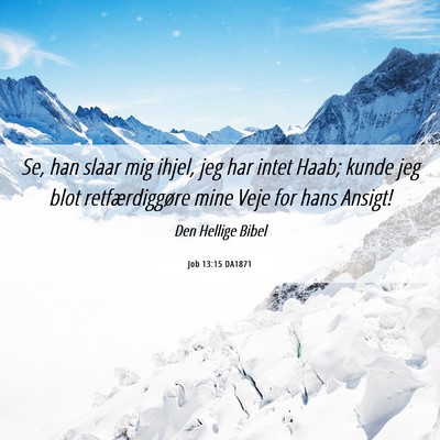 Picture 06 - Job 13:15 DA1871 - Se, han slaar mig ihjel, jeg har intet Haab; - Bible Verse Picture