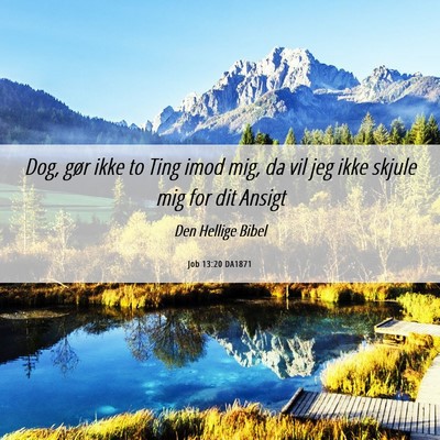 Picture 06 - Job 13:20 DA1871 - Dog, gør ikke to Ting imod mig, da vil jeg ikke - Bible Verse Picture