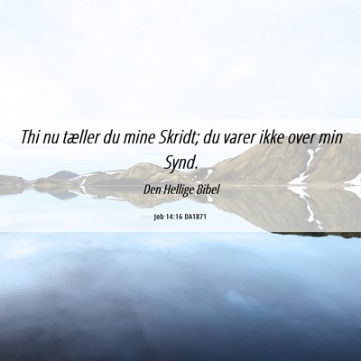 Picture 06 - Job 14:16 DA1871 - Thi nu tæller du mine Skridt; du varer ikke over - Bible Verse Picture