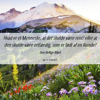 Picture 06 - Job 15:14 DA1871 - Hvad er et Menneske, at det skulde være rent? - Bible Verse Picture