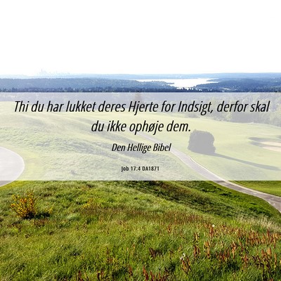 Picture 06 - Job 17:4 DA1871 - Thi du har lukket deres Hjerte for Indsigt, - Bible Verse Picture