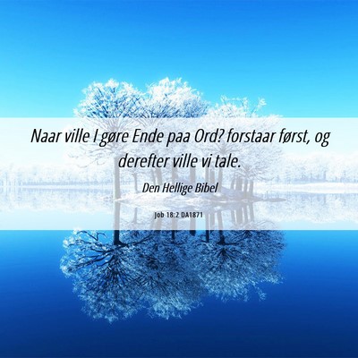 Picture 06 - Job 18:2 DA1871 - Naar ville I gøre Ende paa Ord? forstaar først, - Bible Verse Picture