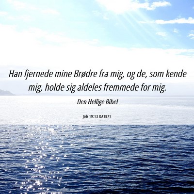 Picture 06 - Job 19:13 DA1871 - Han fjernede mine Brødre fra mig, og de, som - Bible Verse Picture