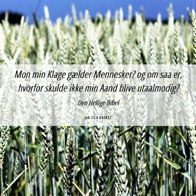 Picture 06 - Job 21:4 DA1871 - Mon min Klage gælder Mennesker? og om saa er, - Bible Verse Picture