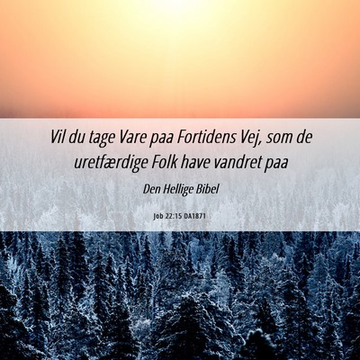 Picture 06 - Job 22:15 DA1871 - Vil du tage Vare paa Fortidens Vej, som de - Bible Verse Picture