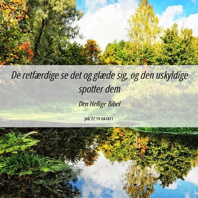 Picture 06 - Job 22:19 DA1871 - De retfærdige se det og glæde sig, og den - Bible Verse Picture