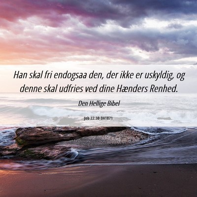 Picture 06 - Job 22:30 DA1871 - Han skal fri endogsaa den, der ikke er uskyldig, - Bible Verse Picture