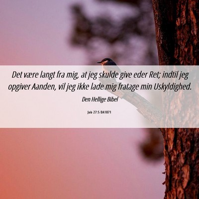 Picture 06 - Job 27:5 DA1871 - Det være langt fra mig, at jeg skulde give eder - Bible Verse Picture