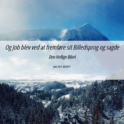 Picture 06 - Job 29:1 DA1871 - Og Job blev ved at fremføre sit Billedsprog og - Bible Verse Picture
