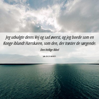 Picture 06 - Job 29:25 DA1871 - Jeg udvalgte deres Vej og sad øverst, og jeg - Bible Verse Picture