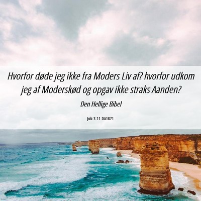 Picture 06 - Job 3:11 DA1871 - Hvorfor døde jeg ikke fra Moders Liv af? hvorfor - Bible Verse Picture