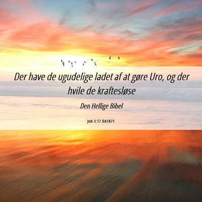 Picture 06 - Job 3:17 DA1871 - Der have de ugudelige ladet af at gøre Uro, og - Bible Verse Picture