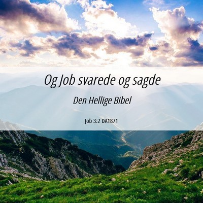Picture 06 - Job 3:2 DA1871 - Og Job svarede og - Bible Verse Picture