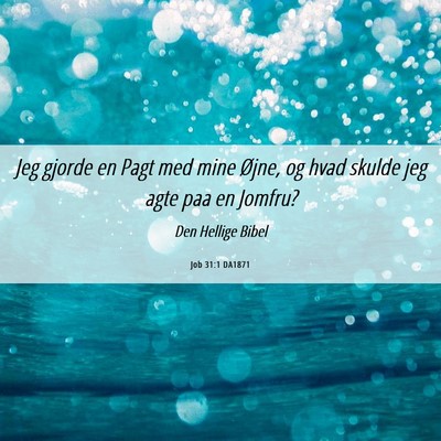 Picture 06 - Job 31:1 DA1871 - Jeg gjorde en Pagt med mine Øjne, og hvad skulde - Bible Verse Picture