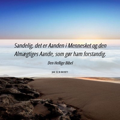 Picture 06 - Job 32:8 DA1871 - Sandelig, det er Aanden i Mennesket og den - Bible Verse Picture