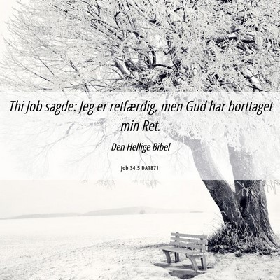 Picture 06 - Job 34:5 DA1871 - Thi Job sagde: Jeg er retfærdig, men Gud har - Bible Verse Picture
