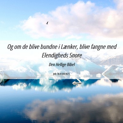 Picture 06 - Job 36:8 DA1871 - Og om de blive bundne i Lænker, blive fangne med - Bible Verse Picture