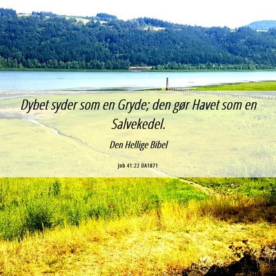 Picture 06 - Job 41:22 DA1871 - Dybet syder som en Gryde; den gør Havet som en - Bible Verse Picture