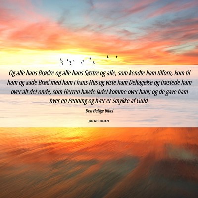 Picture 06 - Job 42:11 DA1871 - Og alle hans Brødre og alle hans Søstre og - Bible Verse Picture