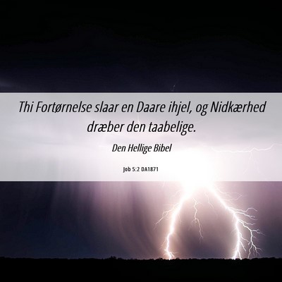 Picture 06 - Job 5:2 DA1871 - Thi Fortørnelse slaar en Daare ihjel, og - Bible Verse Picture