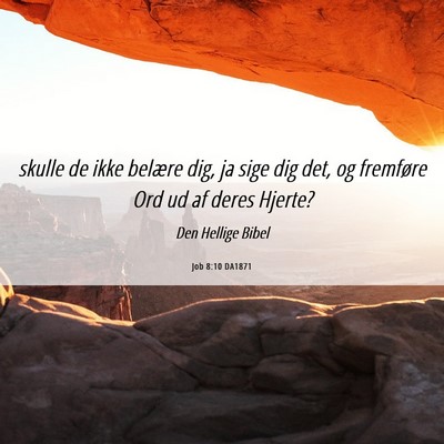 Picture 06 - Job 8:10 DA1871 - skulle de ikke belære dig, ja sige dig det, og - Bible Verse Picture